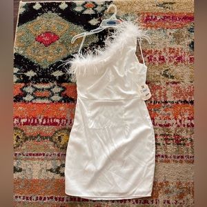 Altar’d State White feathered dress